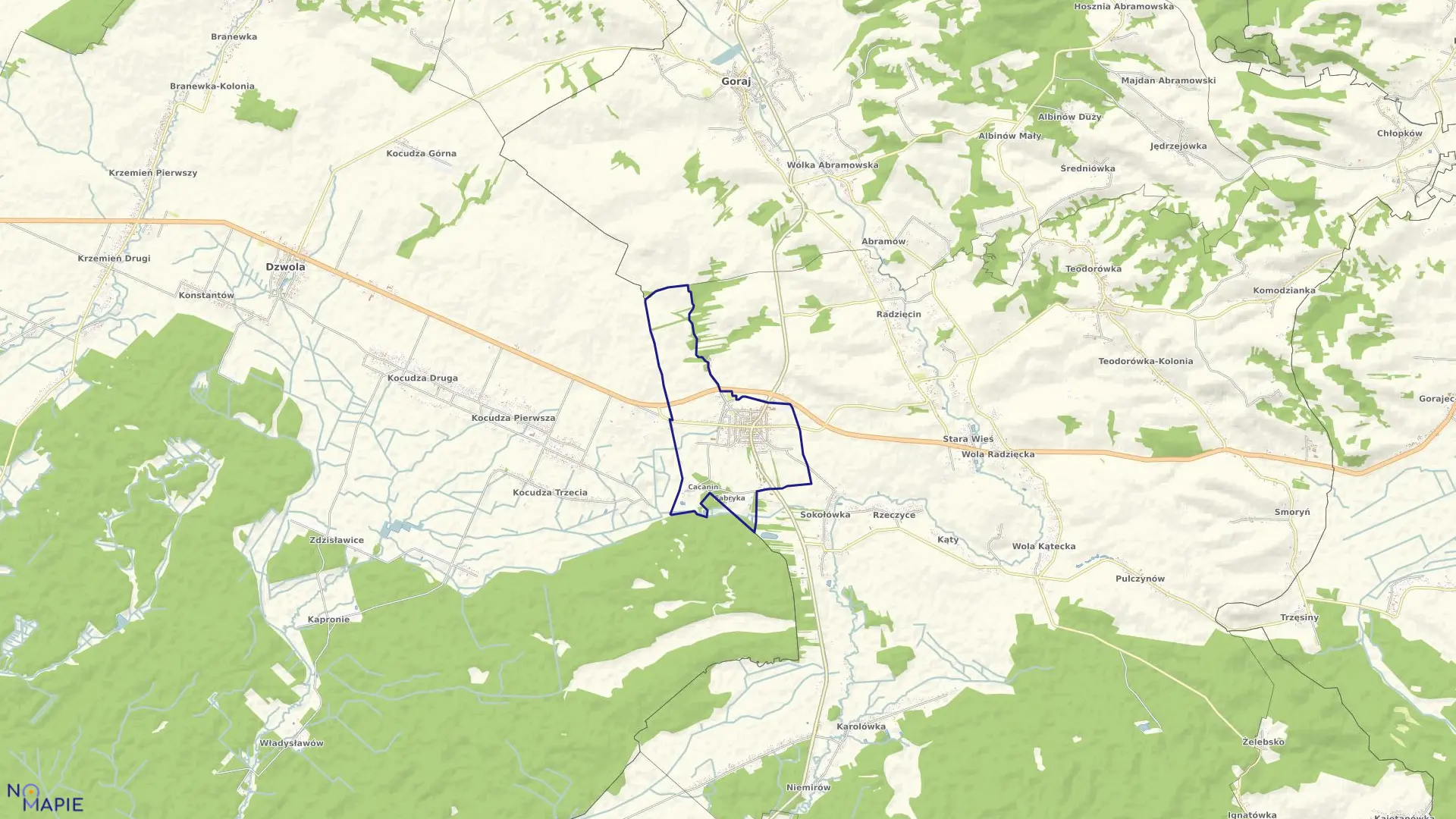 Mapa obrębu FRAMPOL w gminie Frampol