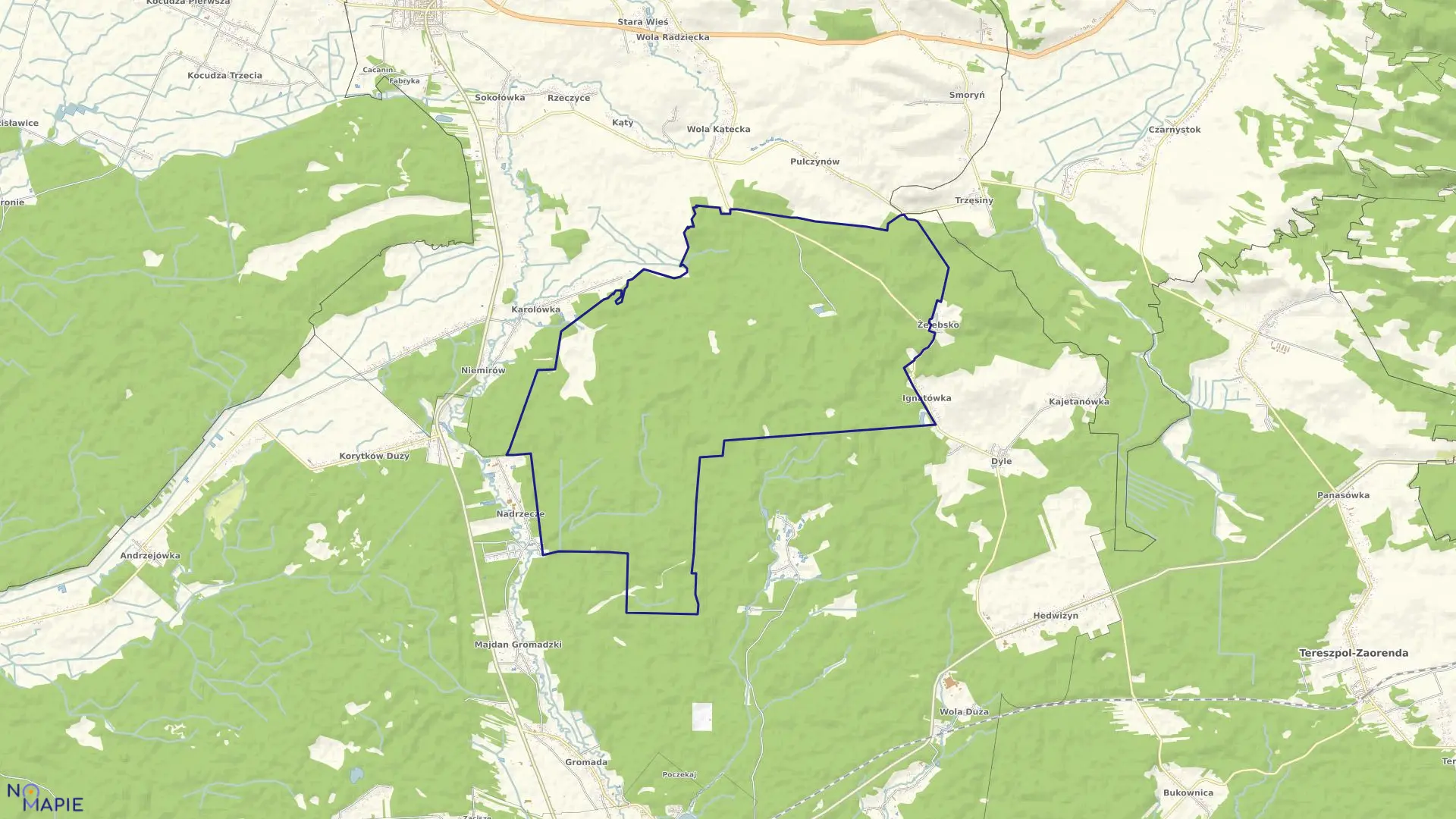 Mapa obrębu KOLONIA KĄTY w gminie Frampol