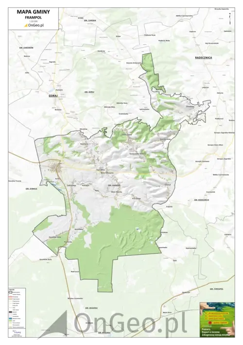 Mapa gminy Frampol